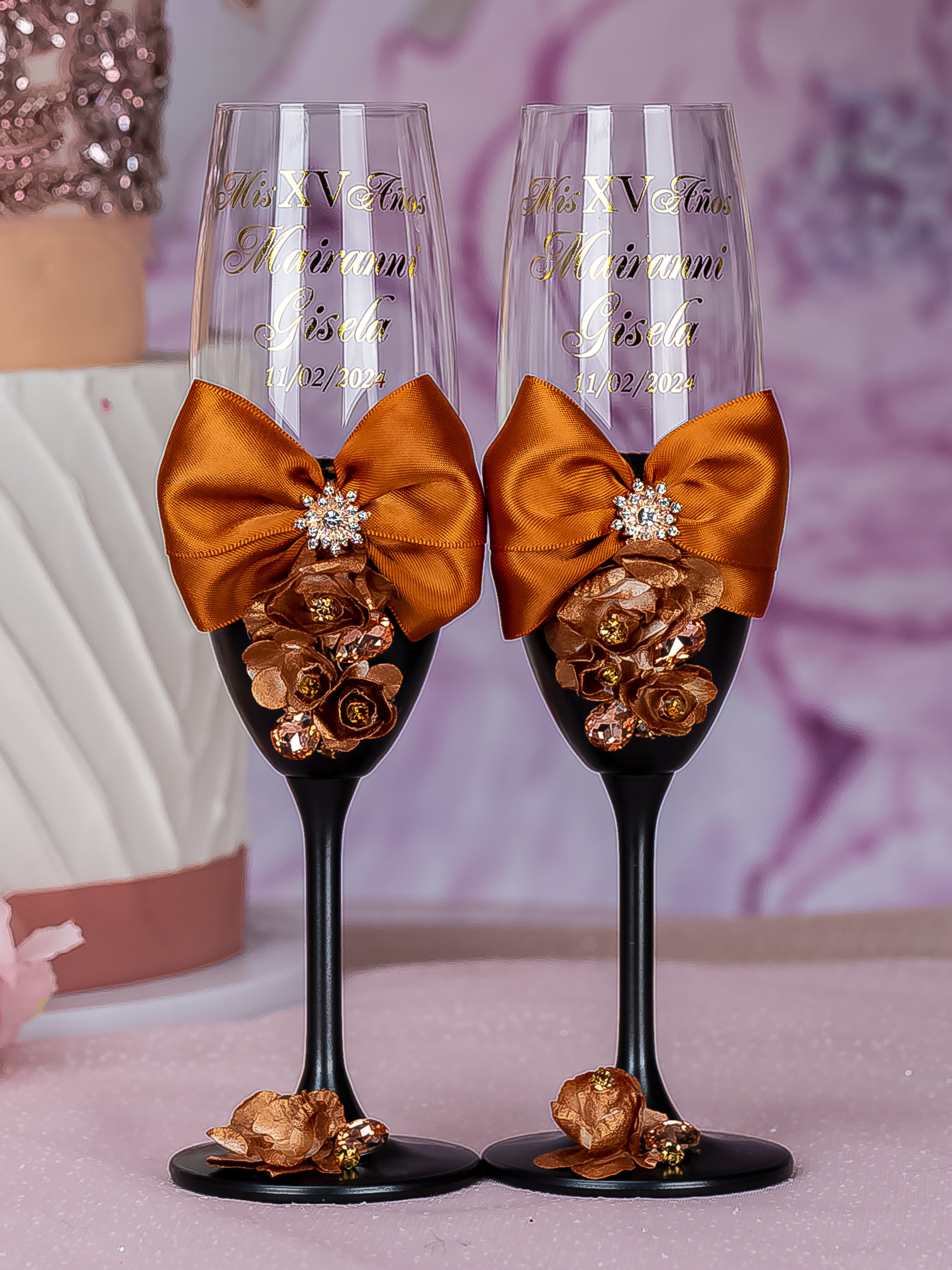 Wedding Champagne Flutes Champagne Glasses Black shops White Gold & Hot Pink Wedding Toasting Flutes