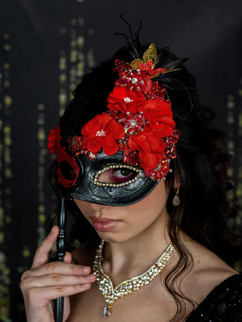 Black and Red Charro Quinceanera Masquerade Mask Custom Black and Red Charro Quinceanera Masquerade Mask Custom