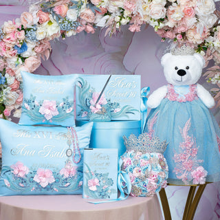 Light Blue with Pink
