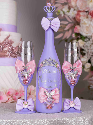 bottle + 2 glasses