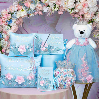 Light Blue with Pink