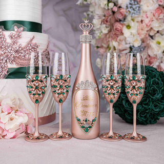 Rose Gold with Green
