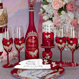Wine Red with Butterfly