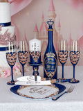 Navy Blue with Rose Gold Quinceanera Biblia (English version)