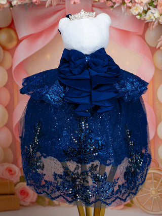 Navy Blue Train Dress Quinceañera Kitty