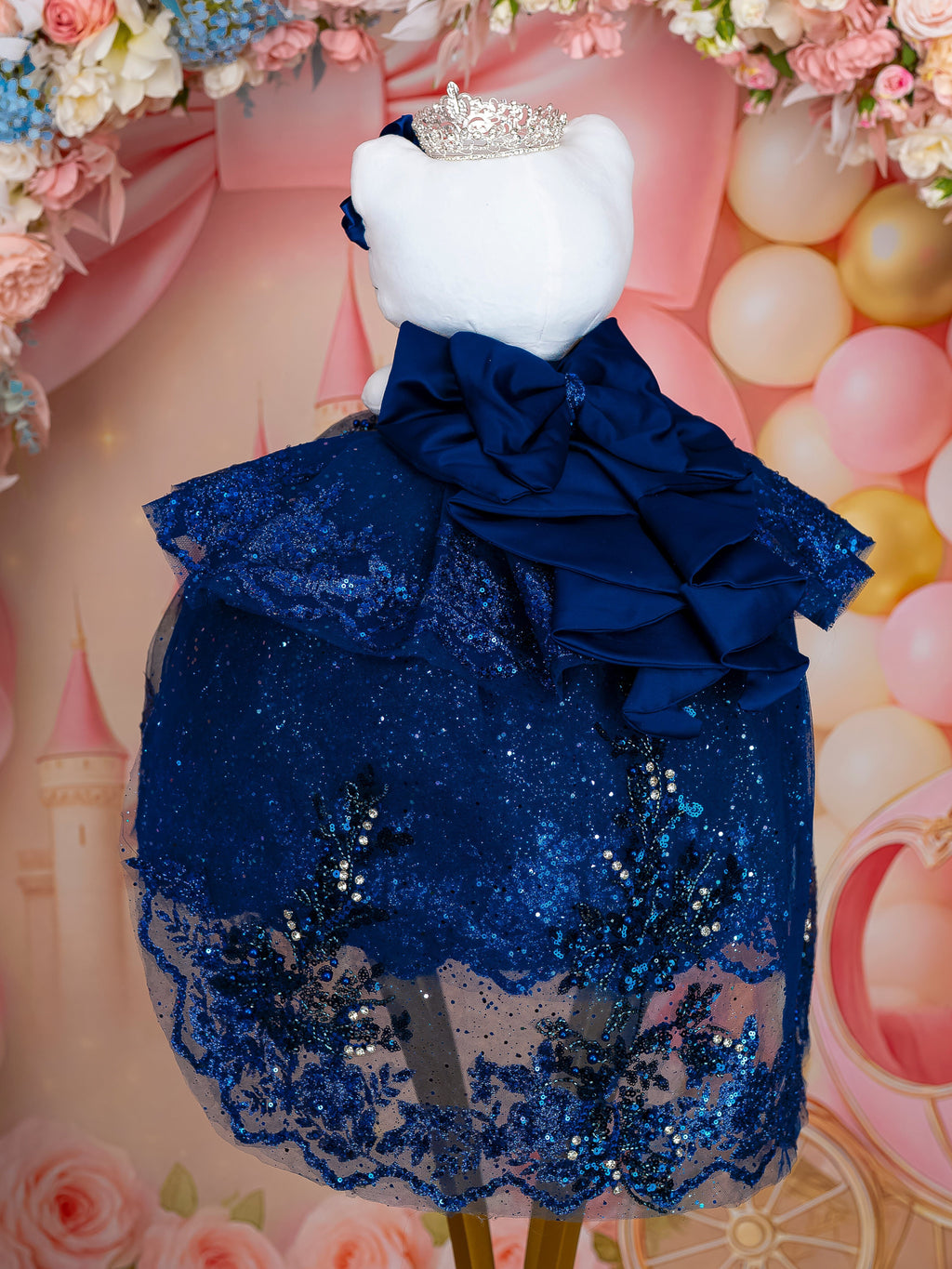 Navy Blue Train Dress Quinceañera Cat / quinceanera-decor