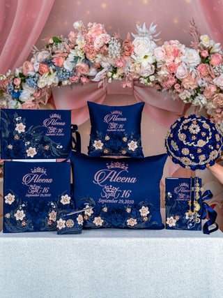 Navy Blue with Rose Gold Quinceanera package 2