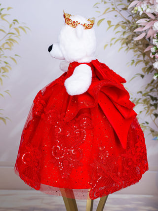 Red with Gold Oso de Quinceanera