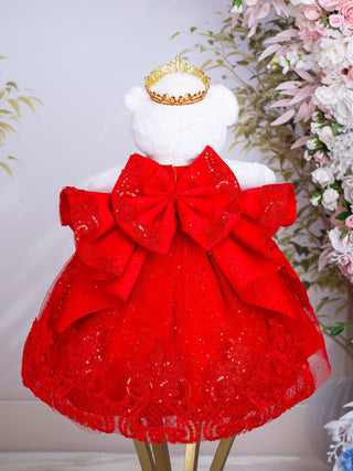 Red with Gold Oso de Quinceanera