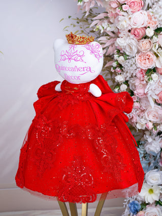 Red with Gold Doll for quinceanera