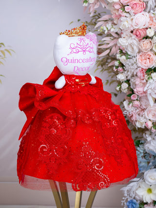 Red with Gold Doll for quinceanera