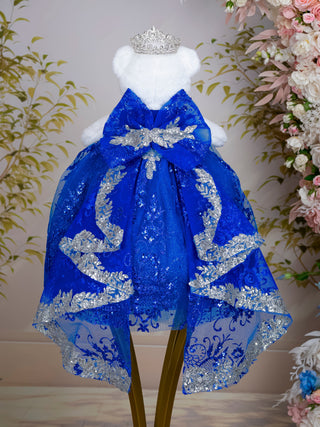 Royal Blue Silver with Bow Quinceanera Teddy Bear
