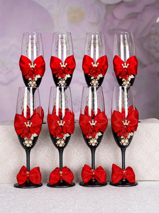 Black Red with Bow album de fotos para Quinceanera