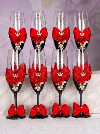 Black Red with Bow Quinceanera Money Card Box
