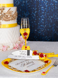 Yellow Enchanted Rose 1 quinceanera champagne glass