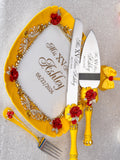 Yellow Enchanted Rose 1 quinceanera champagne glass