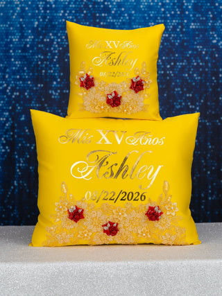 Yellow Enchanted Rose 1 quinceanera champagne glass