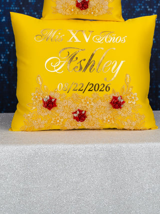 Yellow Enchanted Rose 1 quinceanera champagne glass