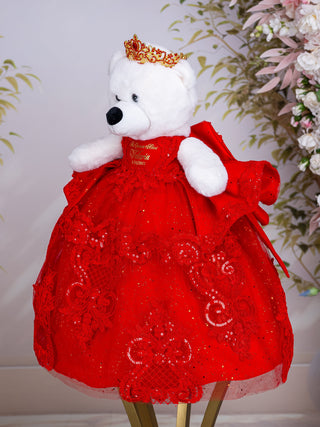 Red with Gold Oso de Quinceanera