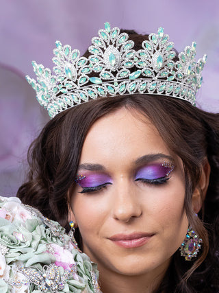 Sage Green Quinceanera Tiara (with Silver)