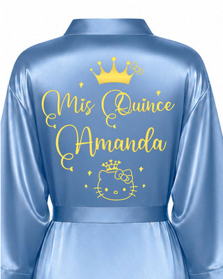 Dusty Blue robe for quinceanera