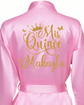Pink with Gold robe for quinceanera