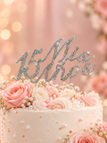 Silver Quinceañera Cake Topper Mis 15 Años