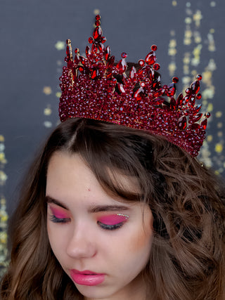 Wine Red quinceanera crown