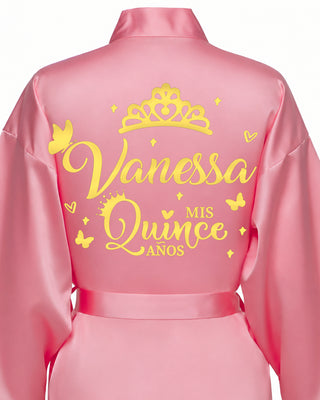 Dusty Rose Quinceanera Robe Elegant Style Dusty Rose Quinceanera Robe Elegant Style
