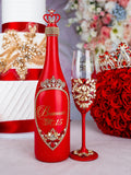 Red quinceanera brindis package with candle