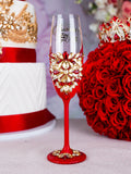 Red 1 quinceanera champagne glass