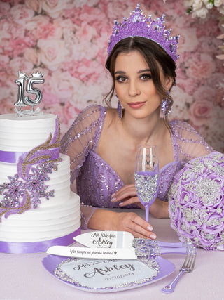 Lilac quinceanera brindis package (5 pcs)