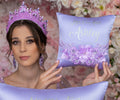 Lilac quinceanera tiara pillow