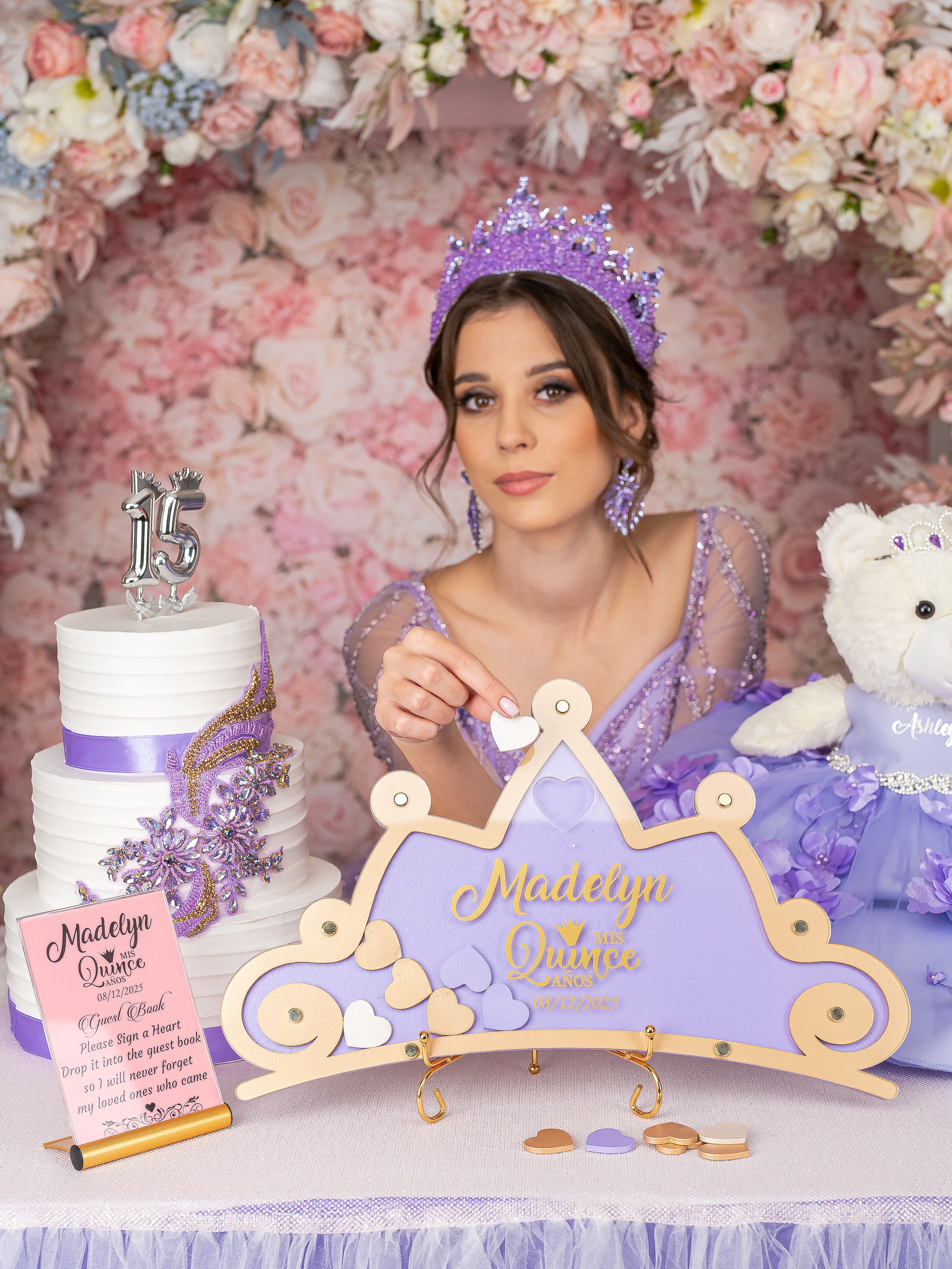 Lavender with gold tiaras para quinceañeras | Lavender Sweet 16