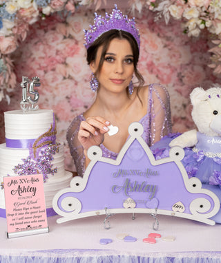 Lilac quinceanera guest book