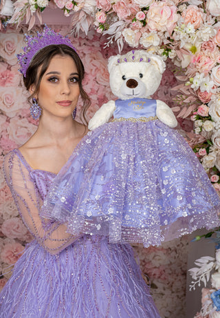 Lavender last teddy bear for quinceanera