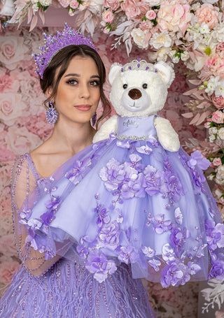 Lilac last teddy bear for quinceanera