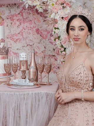 Rose Gold 15 candle ceremony for quinceanera