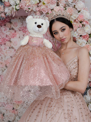 Rose Gold last teddy bear for quinceanera