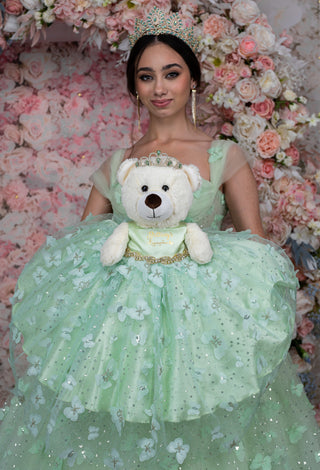 Sage Green last teddy bear for quinceanera