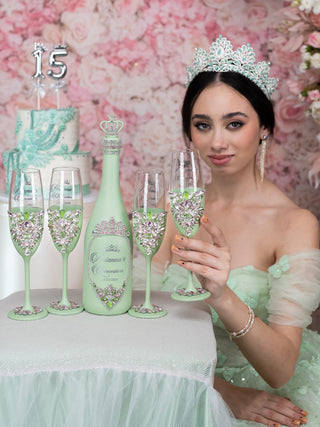 Sage Green Pink quinceanera dress hanger / quinceanera-decor Sage Green Pink quinceanera dress hanger / quinceanera-decor
