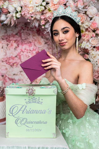 Sage Green Pink full quinceanera package