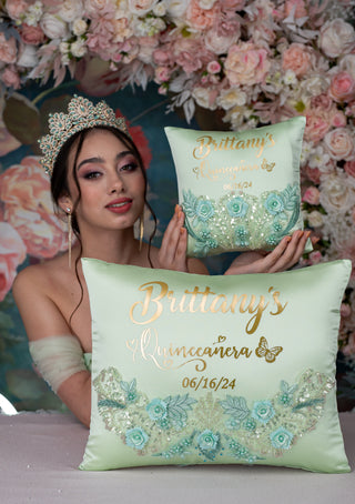 Sage Green Quinceanera Pillows Set