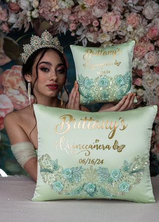 Sage Green Quinceanera Pillows Set