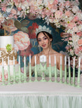 Sage Green Pink 15 candle ceremony for quinceanera