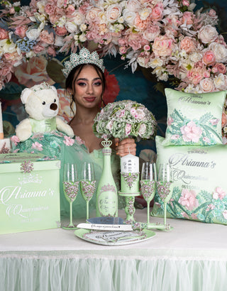 Sage Green Pink full quinceanera package