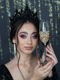 Black 1 quinceanera champagne glass