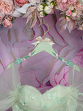 Sage Green Pink quinceanera dress hanger