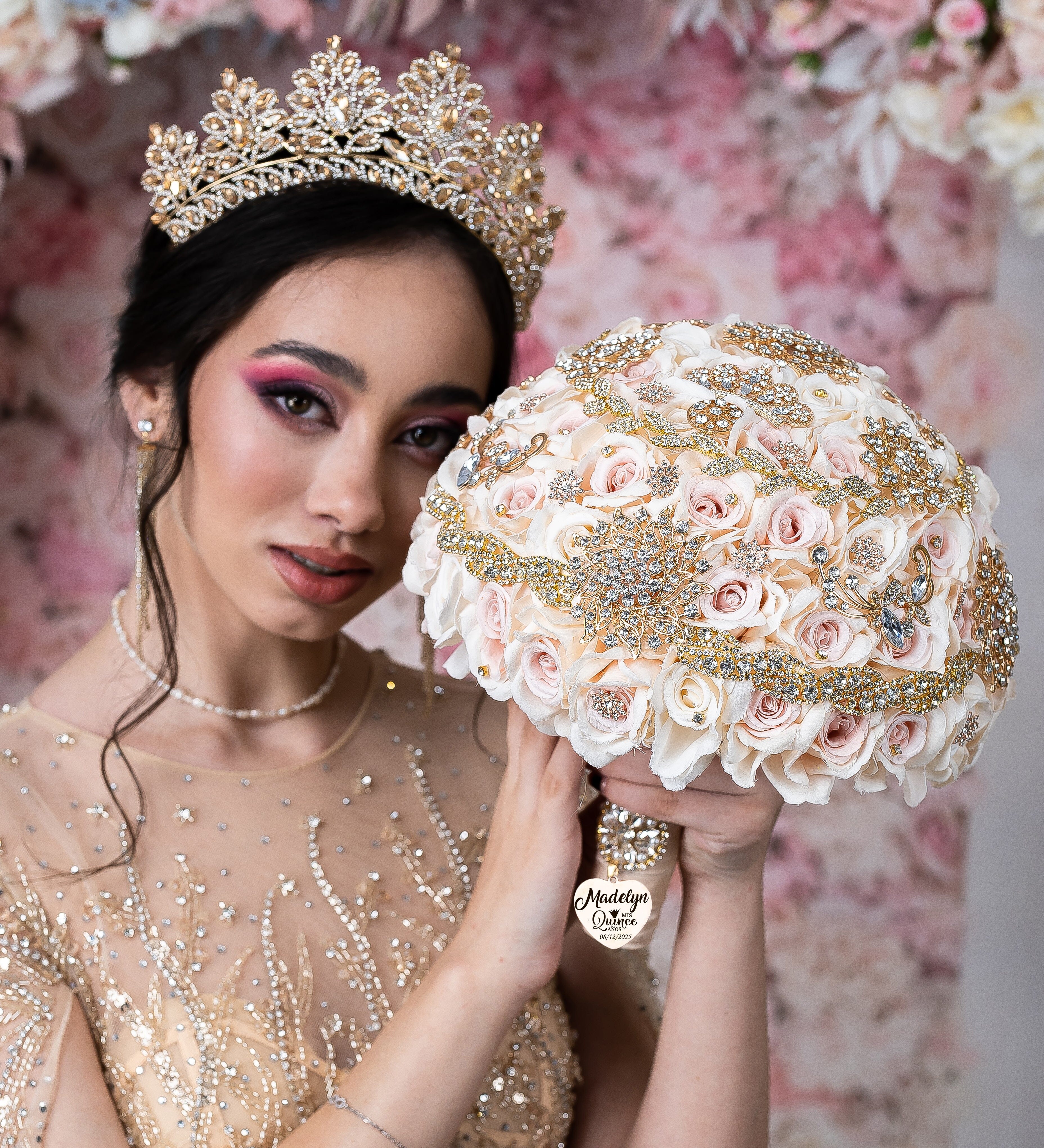Gold Quinceanera Tiara - Quinceanera Coronas - Quince Crown