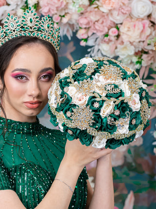 Emerald Green teddy bear for quinceanera